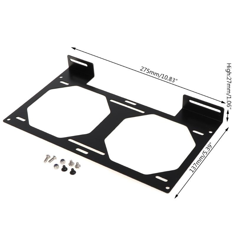 Fan Bracket 240 Radiator Mounting Bracket Water Cooler for 12/14CM Fan Holder External Computer Case Heatsink Gadget Accessories: Black