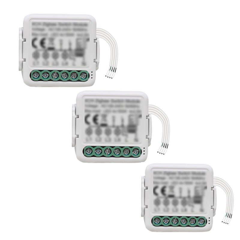 Tuya zigbee switch modul 3/4 gäng 110-240v kontroll ljus switch controller automation modul relä arbete med alexa/google home: 3- pack / 4- gäng