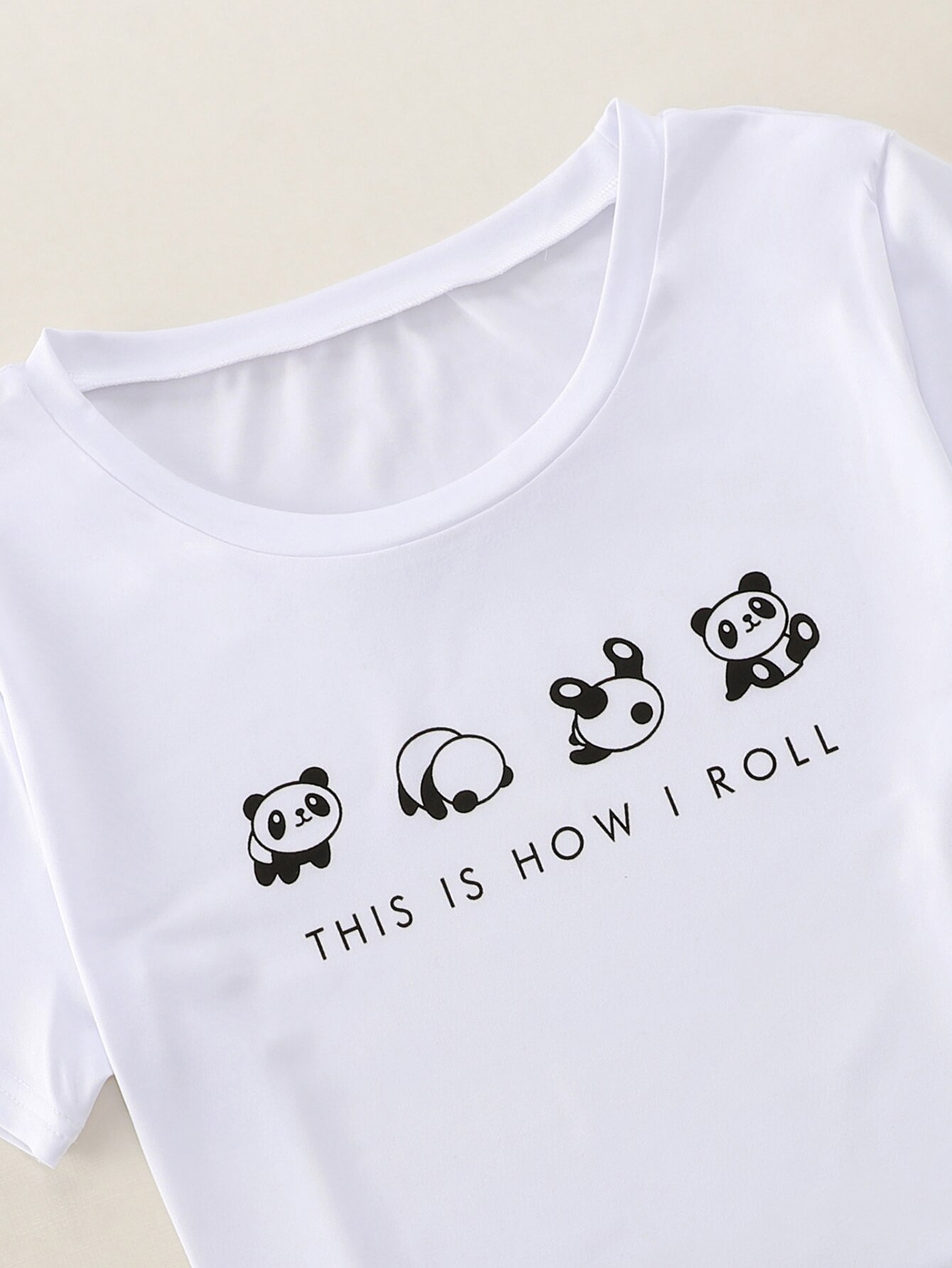 Style Women's Cute Cartoon Panda Short Sleeve T Shirts & Shorts Pajama Set Summer Comfortable Sleepwear Home Suits Underwear