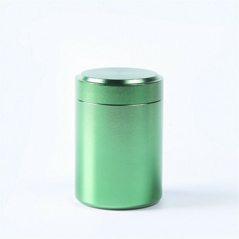 Colorful Durable Aluminum Herb Stash Jar Airtight Smell Proof Container Bottle Pots 70ML: Green