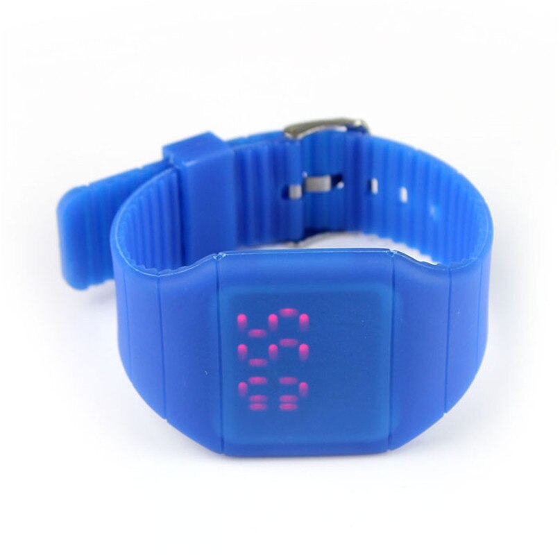 Waterproof Mens Womens Digital LED Touch Sports Silicone Bracelet Wrist Watch eleven colors#4A24FN: Sky blue