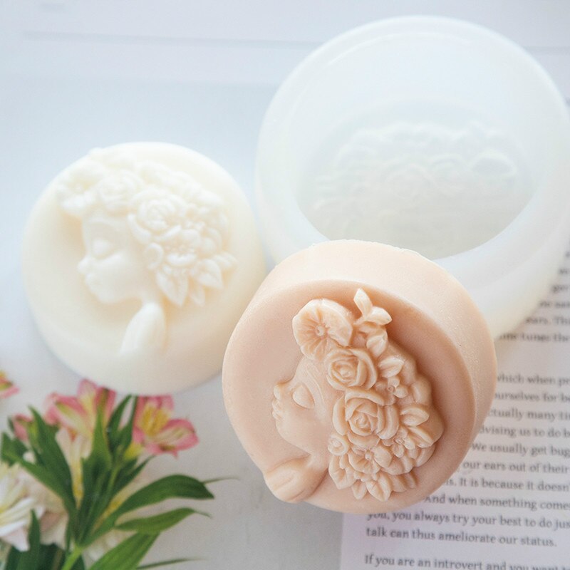 Beauty Girl Flower Fairy Handmade Soap Silicone Mold DIY Chocolate Cake Mold Bathroom Supplies Soap Making Set Cake Decors