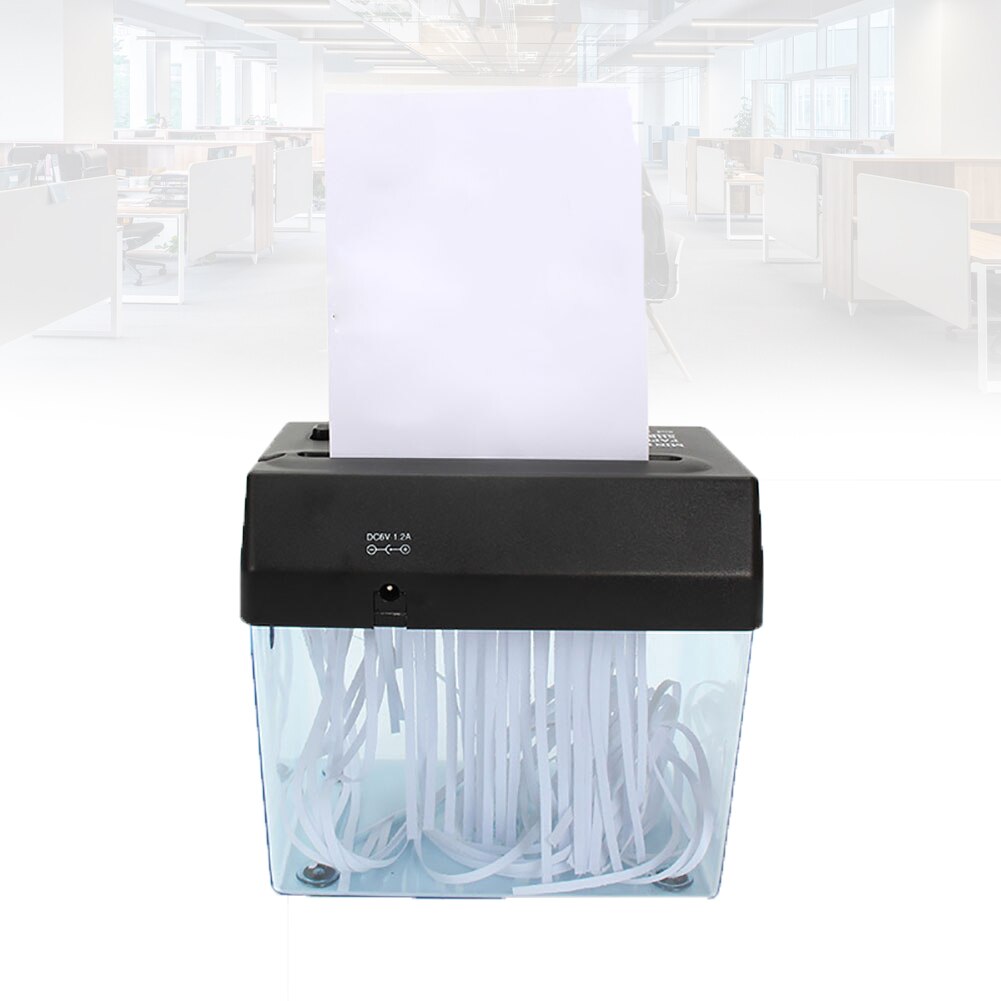 Papirstrimmel mini bærbar usb makuleringsmaskin automatisk kuttemaskin med brevåpner skrivebord hjemmekontor papirkurv  a6 brettet  a4