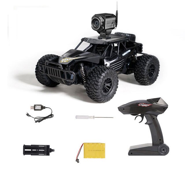 1:12 elettrico 2.4G RC Rock Crawler Auto Giocattolo di Controllo A Distanza di 25km/h Su La Radio con Telecamera Controllata drive Off-Road Giocattoli: Black with Camera