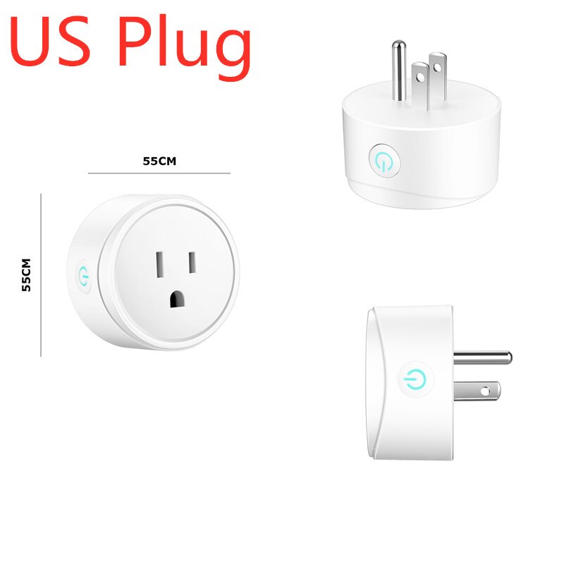 Mini Smart Socket WiFi Draadloze Socket US UK EU ZA Plug Smart Home Voice Afstandsbediening Timer Werk met Alexa google Home IFTTT: US Plug 01