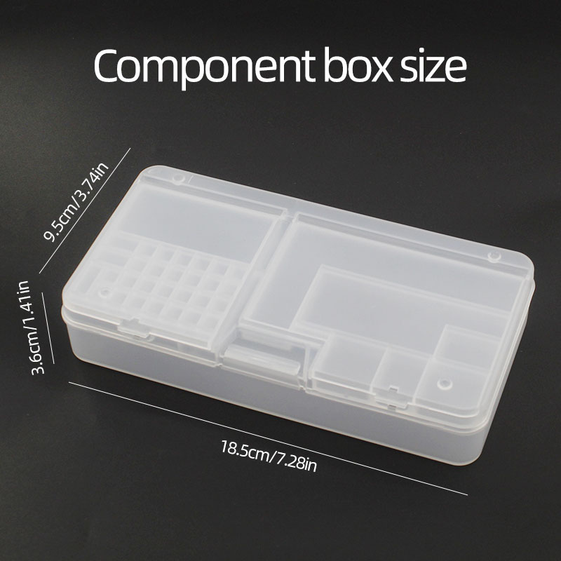 Caja, Componentes electrónicos, Almacenamiento de plástico transparente, Accesorios para tornillos pequeños, Rejilla de clasificación de herramientas