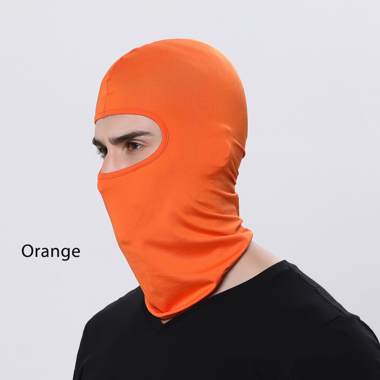 Motorrad-gesichtsmaske, fahrrad-sturmhaube, ganzgesichtsmaske, mütze, sturmhaube, lycra-Ski-halsmaske, sommer-sonnenschutz, Ultra-uv-schutz, dünn: Orange