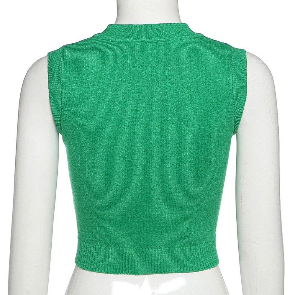 V-szyja sweter bez rękawów kamizelka sprawdź szczupły kamizelka damska moda ulica sweter szary zielony sweter jesień 2020 zimowe ubrania kobiet