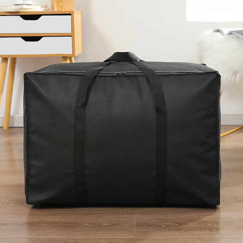 Moving Bag For Home Bedding 3 Sizes Solid Color Quilt Organizer Thicken Woven Handbag Wardrobe Clothes Foldable Storage Bags: Color 3 / about 50x30x25cm