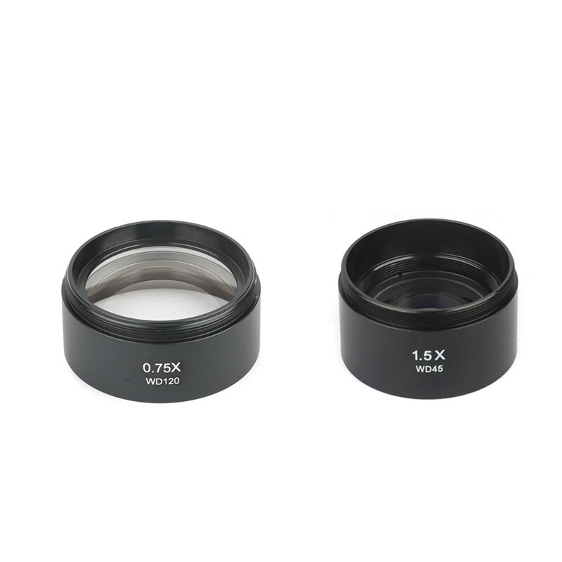 0.3X 0.5X 0.7X 0.75X 1X 1.5X 2.0X Auxiliary Objective Lens for Zoom Stereo Microscope Thread 48mm for trinocular Microscope: 0.75X 1.5X