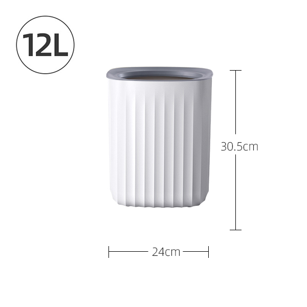 Gouden Luxe Prullenbak Voor Keuken Zonder Deksel Vuilnis Tin Bin Voor Badkamer 9L/12L/15L: 12L Silver