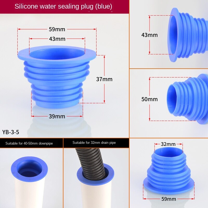 Schlecht waschbecken waschbecken rohr Deodorant Abdichtung Ring dekorative abdeckung 40/50/75 silikon stecker Anti-rückkehr wasser und insekten: 40-50 Blau Siegel