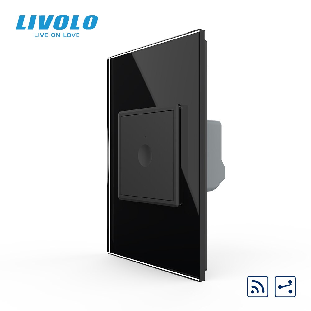 LIVOLO nas standard 2 sposoby krzyż zdalny 45mm włącznik dotykowy na ścianę, dotykowy pilot zdalnego sterowania, kryształowy plastikowy klucz dotykowy: czarny