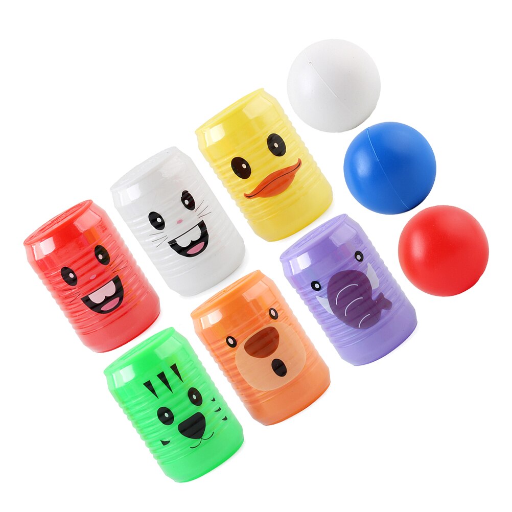 Juego de bolos de plástico con estampado de animales, juego de bolos DIY, 1 Juego