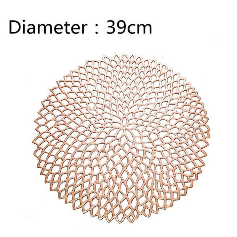 Rund glasunderlägg plastkuddar isoleringsbord bordstablett halkfria mattor western bordsmatta pvc plast 39cm diameter