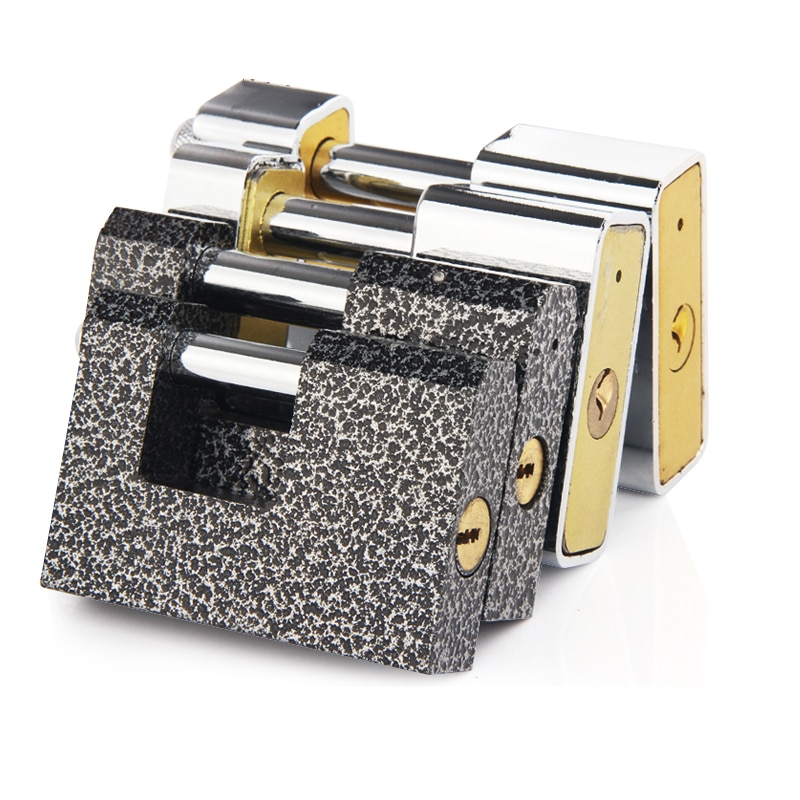 1Pcs Marble Texture Rectangular Horizontal Opening Lock Anti-theft Padlock Stainless Steel Burglar Padlock Security Safety Lock