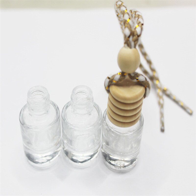 5ML Small Transparent Cylinder Gold Velvet Rope High Permeability Glass Pendant Empty Bottle 25pcs/lot