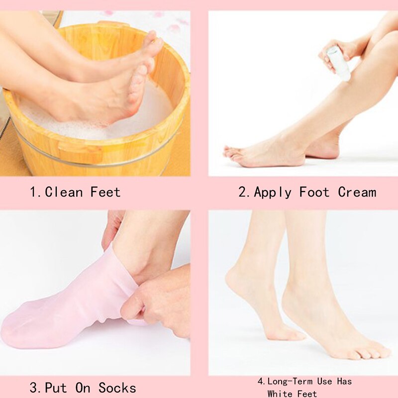 Chaussettes élastiques antidérapantes en Gel de Silicone, Protection des pieds, Protection des pieds, couverture de semelle, talon sec