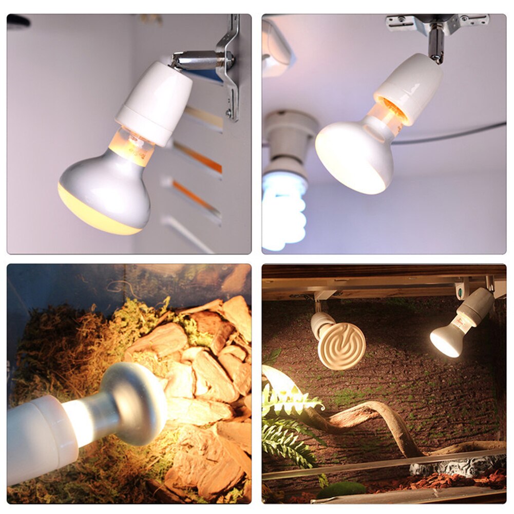 E27 400W klatka gadów ceramiczna podstawa żarówki grzewczej bezpieczne gniazdo oprawa oświetleniowa trwała obrotowa oprawa lampy artykuły dla zwierząt