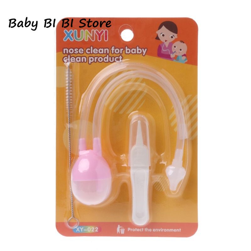 Set de 3 Uds de utensilios para el cuidado del bebé, limpiador de Nariz de seguridad para recién nacidos, juego de aspiración al vacío Nasal para niños, accesorios de protección antigripal: Rosa