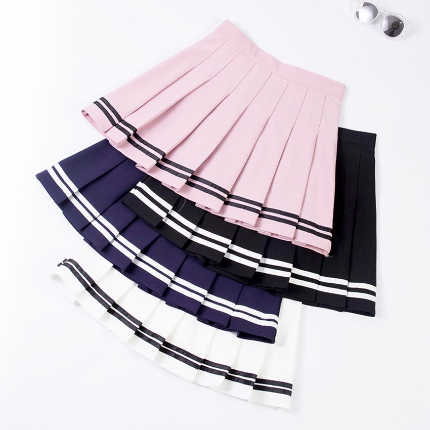 Tracksuit Tennis Skirt Women Elastic High Waist Japanese Style Cosplay JK Uniforms Baseball Skirt with Inner Shorts Sportswear