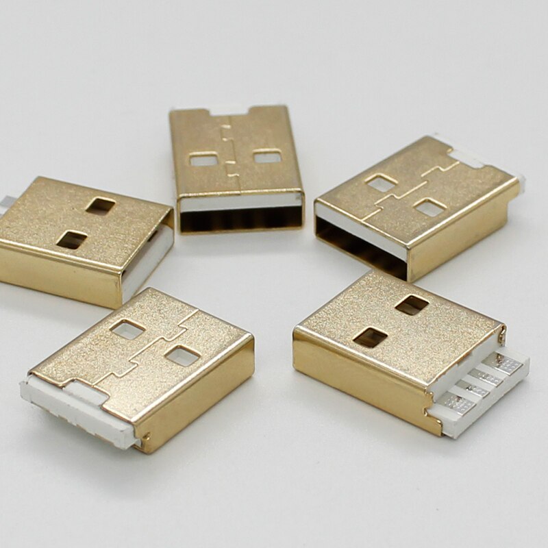 USB aluminum alloy male shell adapter DIY data cable charging cable mobile phone adapter gold A male plug: Male 5A high current / Quantity 10
