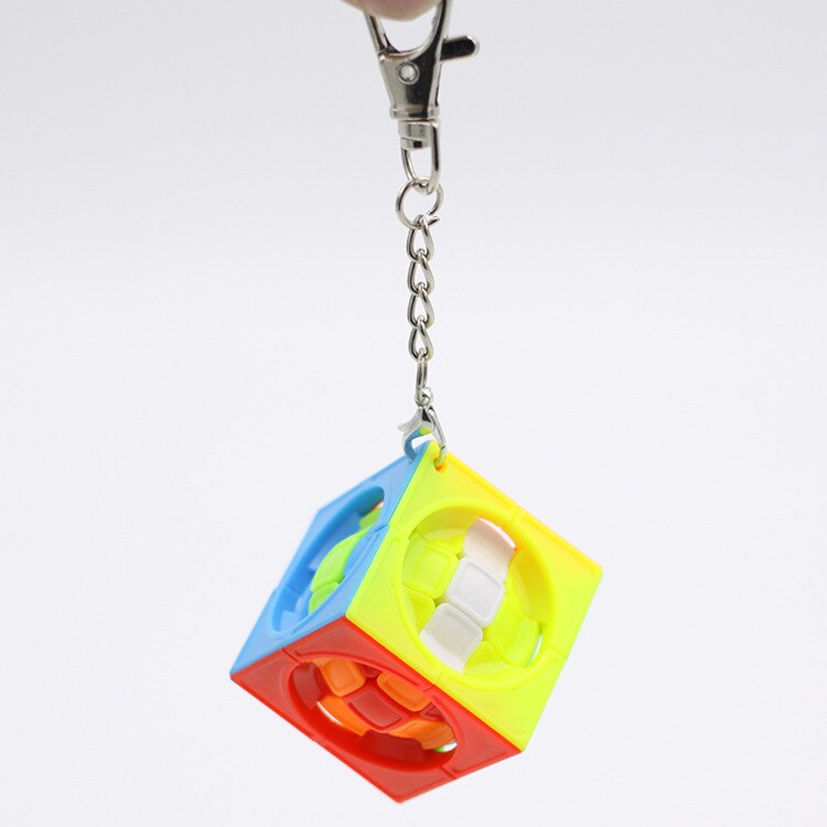 Magic cubes nøglering 3.5cm kugle terning dåse roteret magic cubes vedhæng twist puslespil legetøj til børn magic cube: Default Title