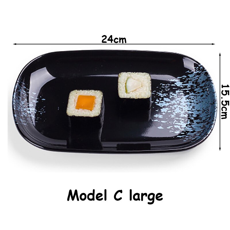 Japanske sushi tallerkener gryde måltid bakke julestel mad beholder plast fade bøf bakke fastfood fad køkkengrej: Model c stor