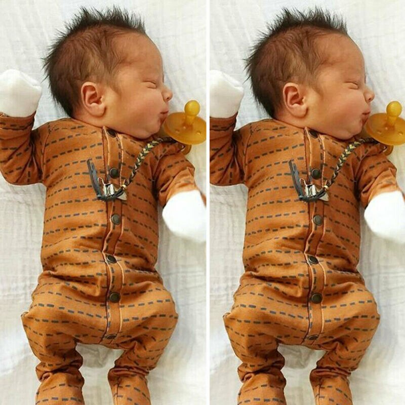 Nova criança do bebê da menina meninos crianças macacão para o outono manga longa macacão envoltório pé superior roupas 0-6 m