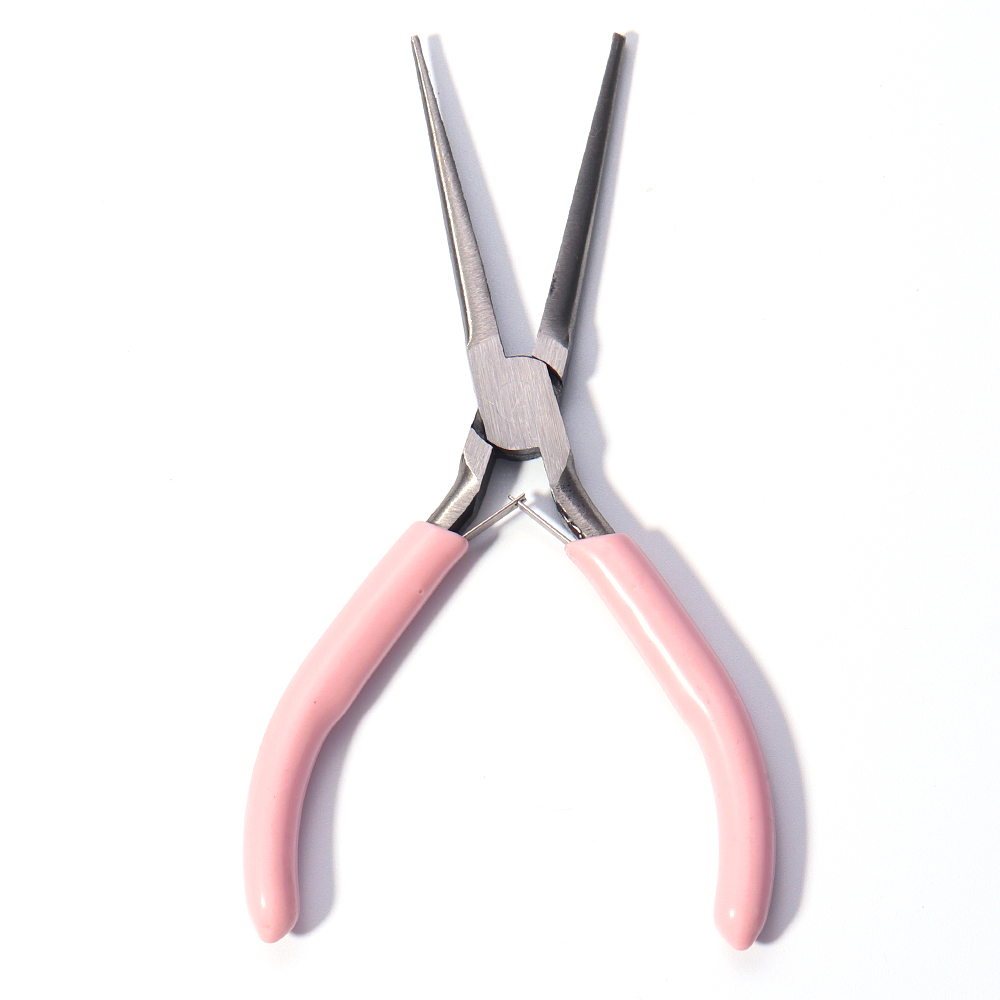 Portable Pink Color Stainless Steel Pliers Tools Set Round Nose Cutting Wire Plier Kit For Handcraft Beading DIY Jewelry Making: GRAY