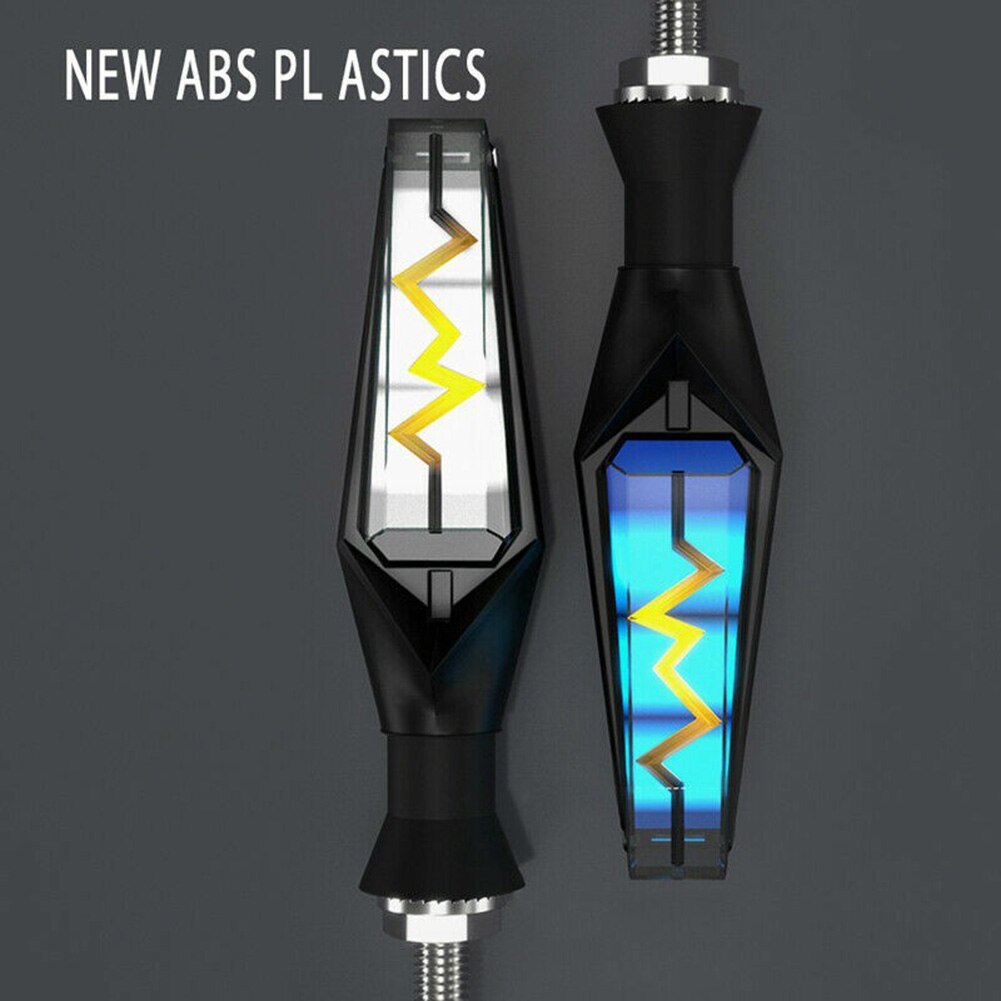 2 Stuks Motorcycle Led Richtingaanwijzers Motorfiets Vloeiende Signaal Light Knipperlichten Indicator Drl Sequentiële Vloeiende Lampje
