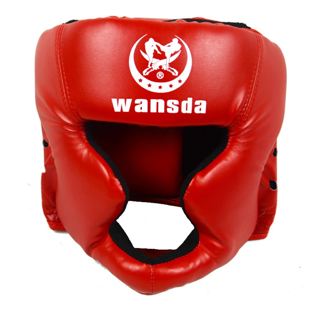 Kick Boxing Helmet for Men Women Children PU Boxing Head Guard Karate Muay Thai Fight MMA Judo Training Adults Kids Equipment: Adult Red