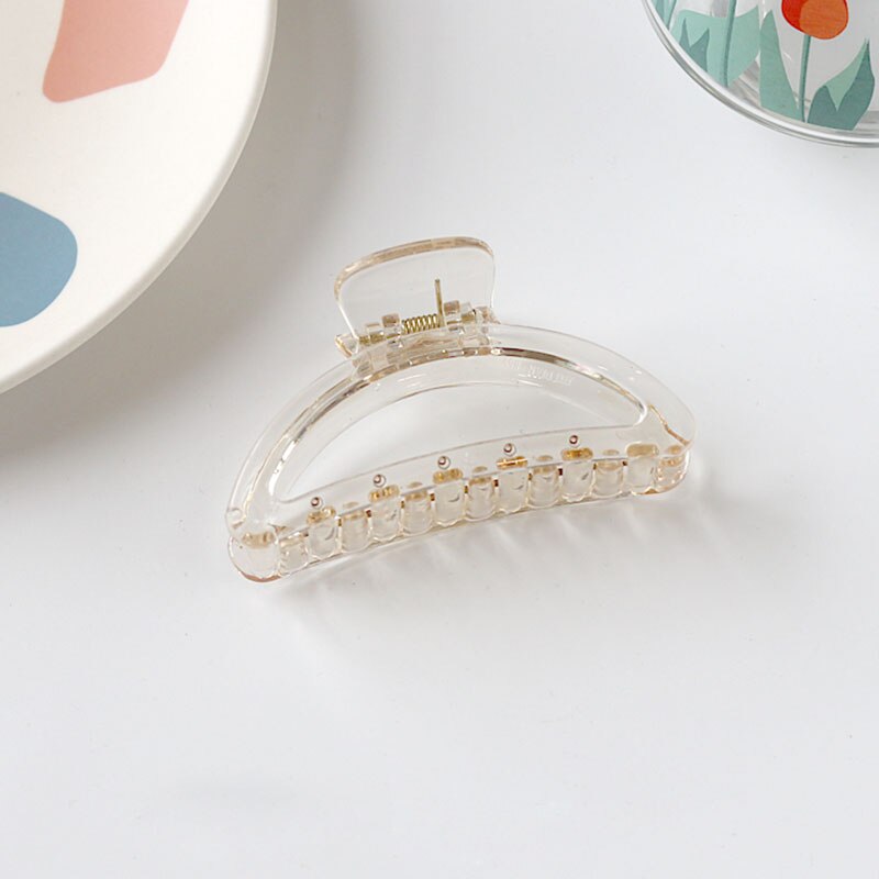 Effen Kleur Klauw Clip Grote Barrette Krab Haar Klauwen Bad Clip Paardenstaart Clip Voor Vrouwen Meisjes Haar Accessoires: 0019-4-8cm