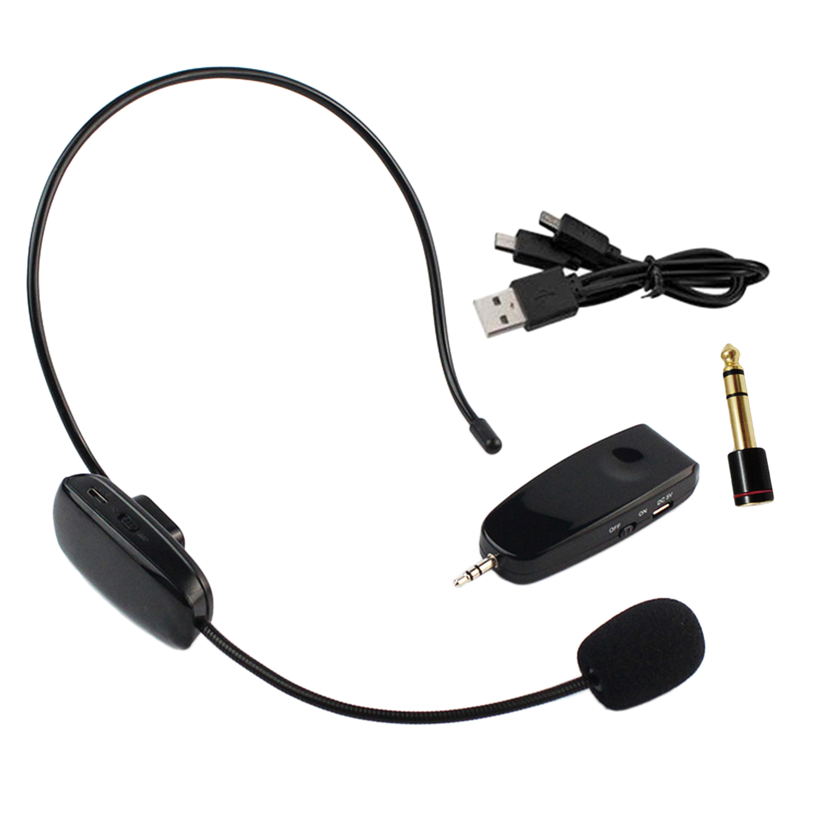Wireless Microphone Headset, UHF Wireless Headset Mic System, 164 ft Range, with
