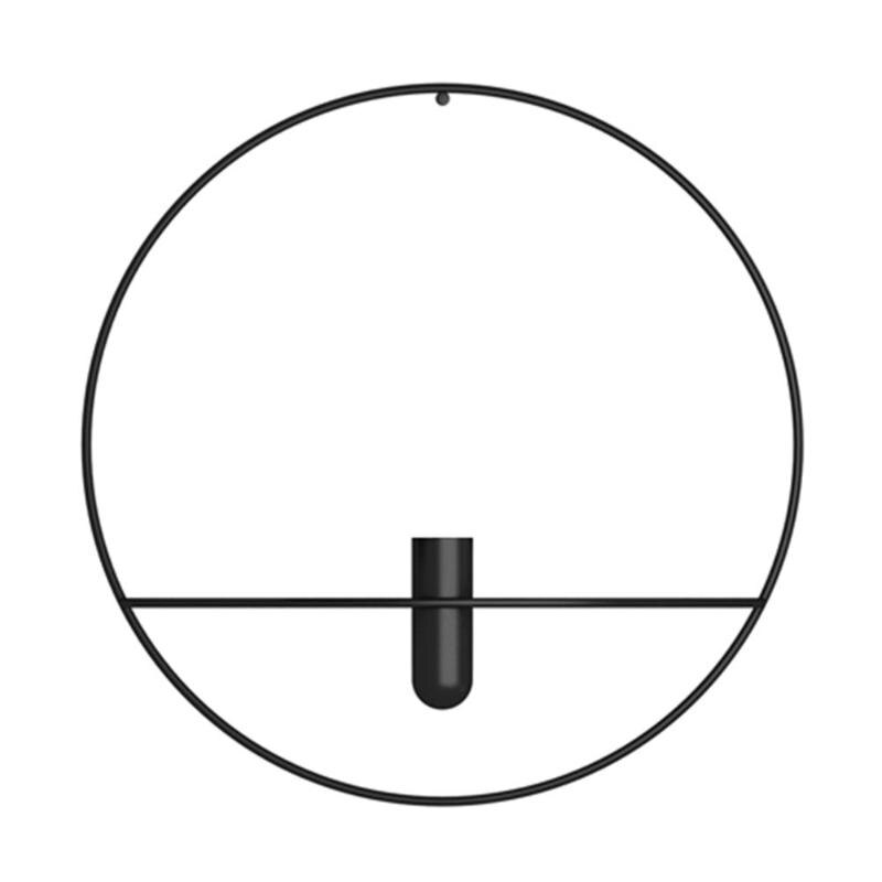 3D Candlestick Metal Wall Candle Holder Geometric Round Candlestick Wall Mounted Crafts Wedding Table Home Party Festival Decor: 04