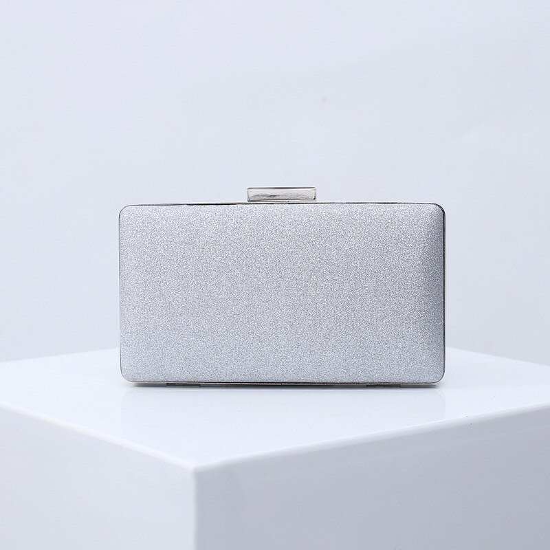 Sac de soirée bling-bling pour femme, bandoulière avec chaîne, sac à main en pu: Argent