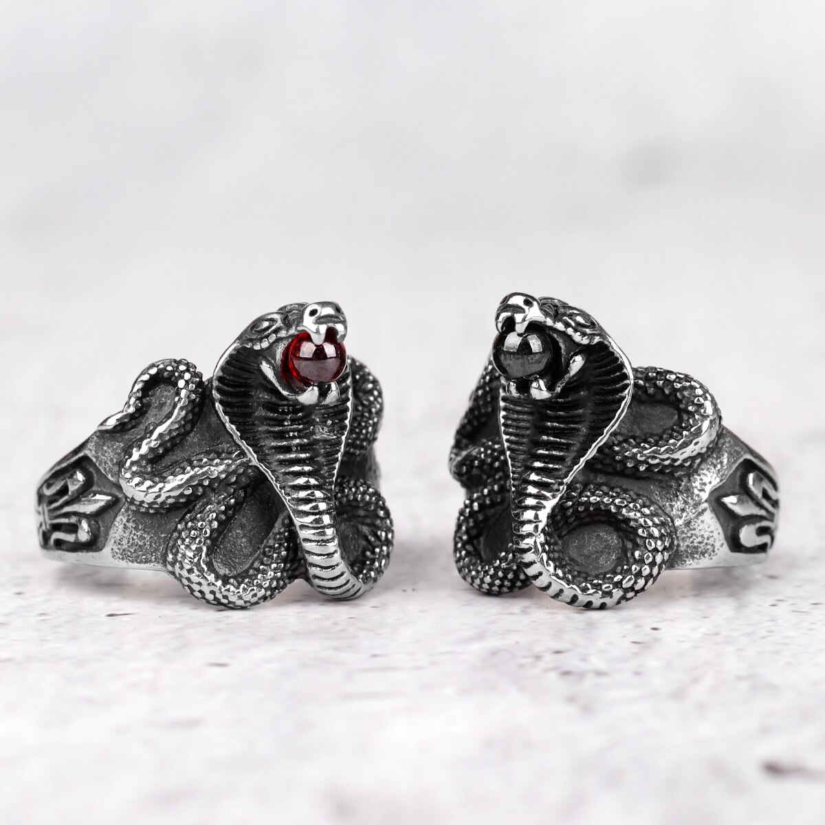 Stainless Steel Men Rings Cobra Snake Animal Punk ... – Vicedeal