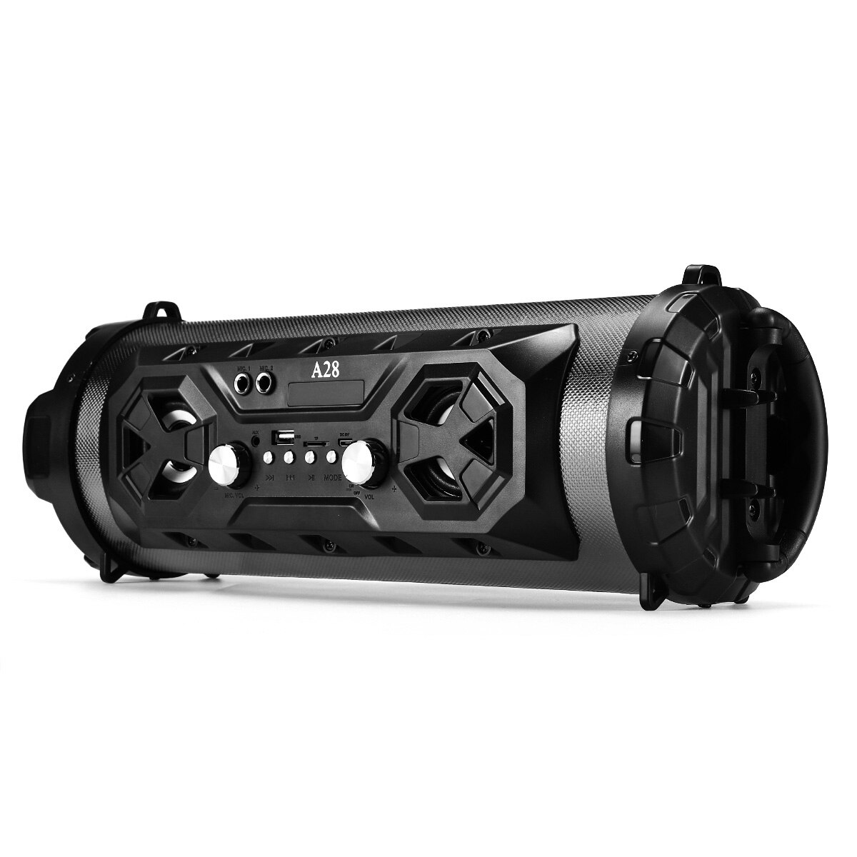 20W Hifi Portable Bluetooth Speaker Outdoor Handsfree Tf Fm Aux-In Super Bass Speaker Soundbar Met Telefoon Houder met Mic: Black