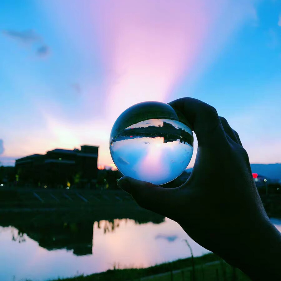 Crystal Ball Large Transparent Crystal Ball Lucky Rainbow Photo Crystal Ball
