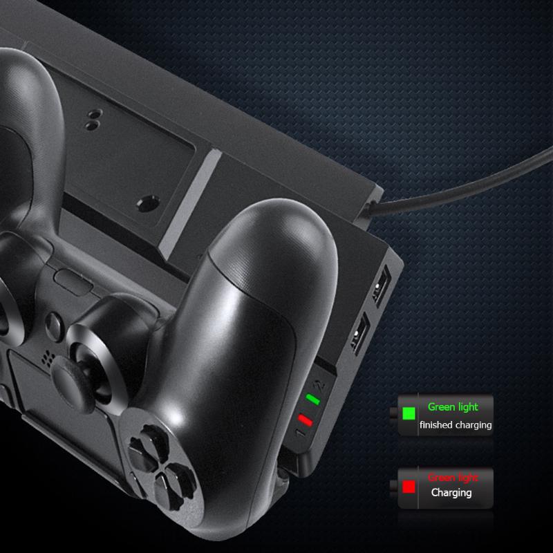 PS4 Vertical Cooling Stand - Charging Dock Station w/ HUB for PS4, PS4 Slim, PS4 Pro