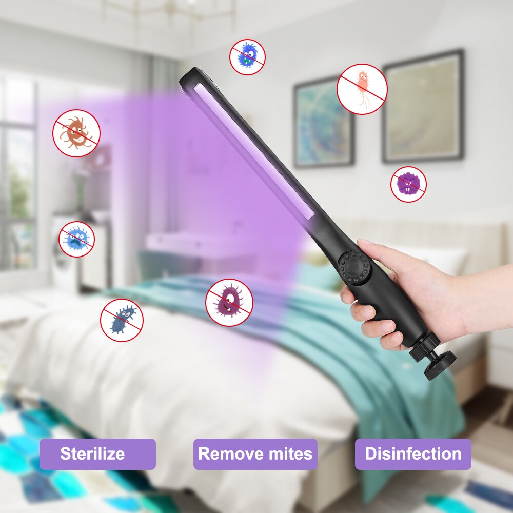 Usb ladattava kannettava ultraviolettilamppu uv-sterilointivalo bakterisidinen lamppu kädessä pidettävä uvc-desinfiointivalo led-työlamppu