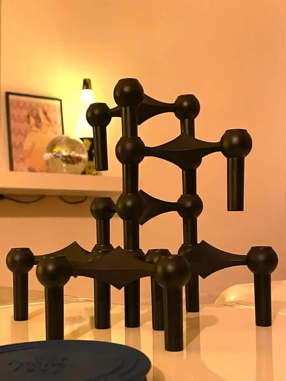 Metal Molecular Structure Candle Holder Nordic Silver Candlestick Centerpiece Living Room Decoration Home Decore Candelabra