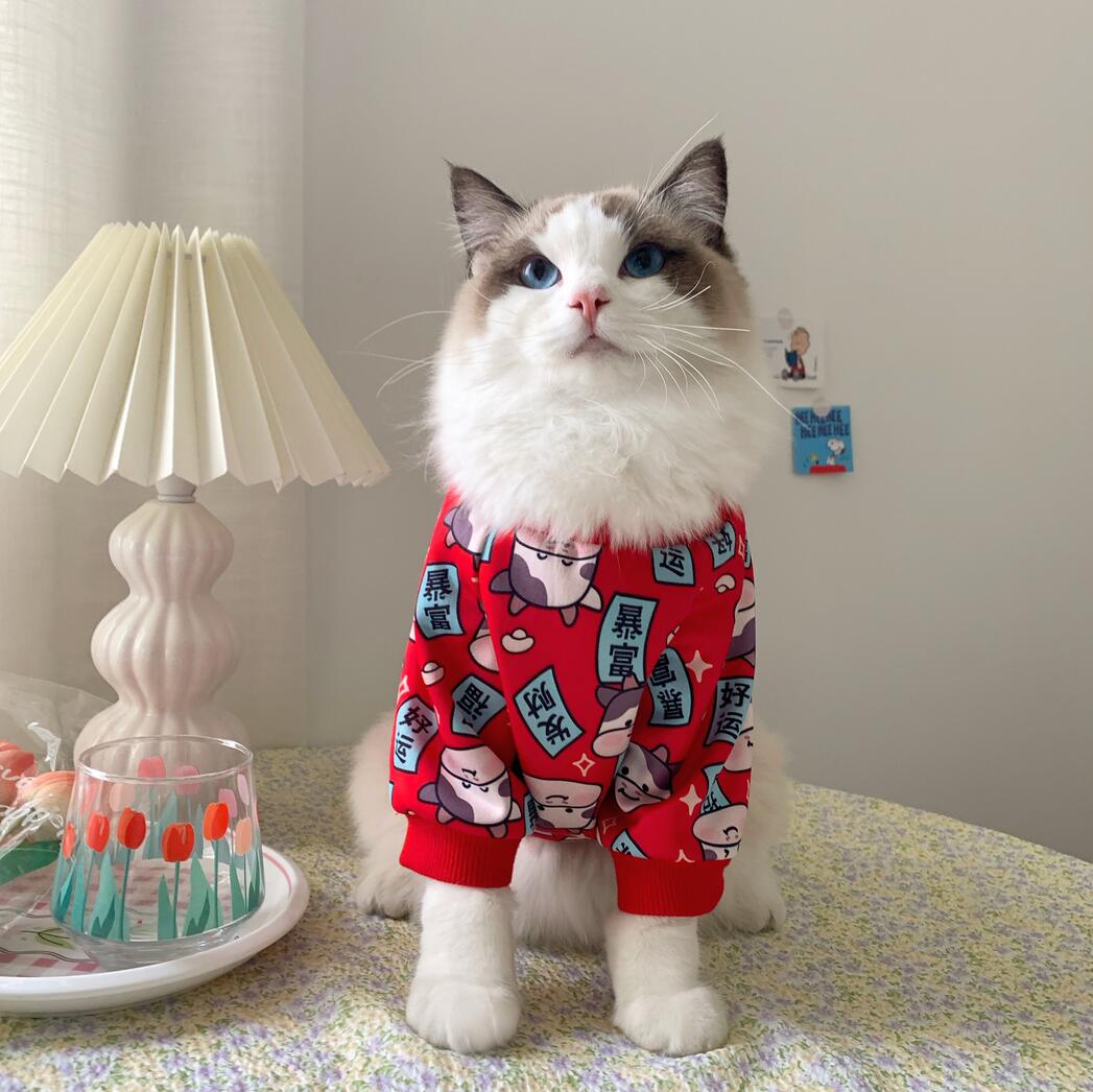 Ropa de primavera con estampado para gato, ropa para mascotas, Disfraces para gatos pequeños, chaqueta de abrigo suave para gatitos