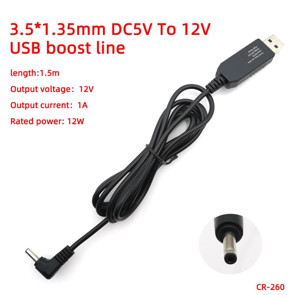 Dc 5v to 9v/12v usb  to 3.5*1.35mm 4.0*1.7 charge power boost step up kabel konverter adapter legetøj mobil strømforsyning boost wire: 3.5-1.35 12v 1a 1.5m