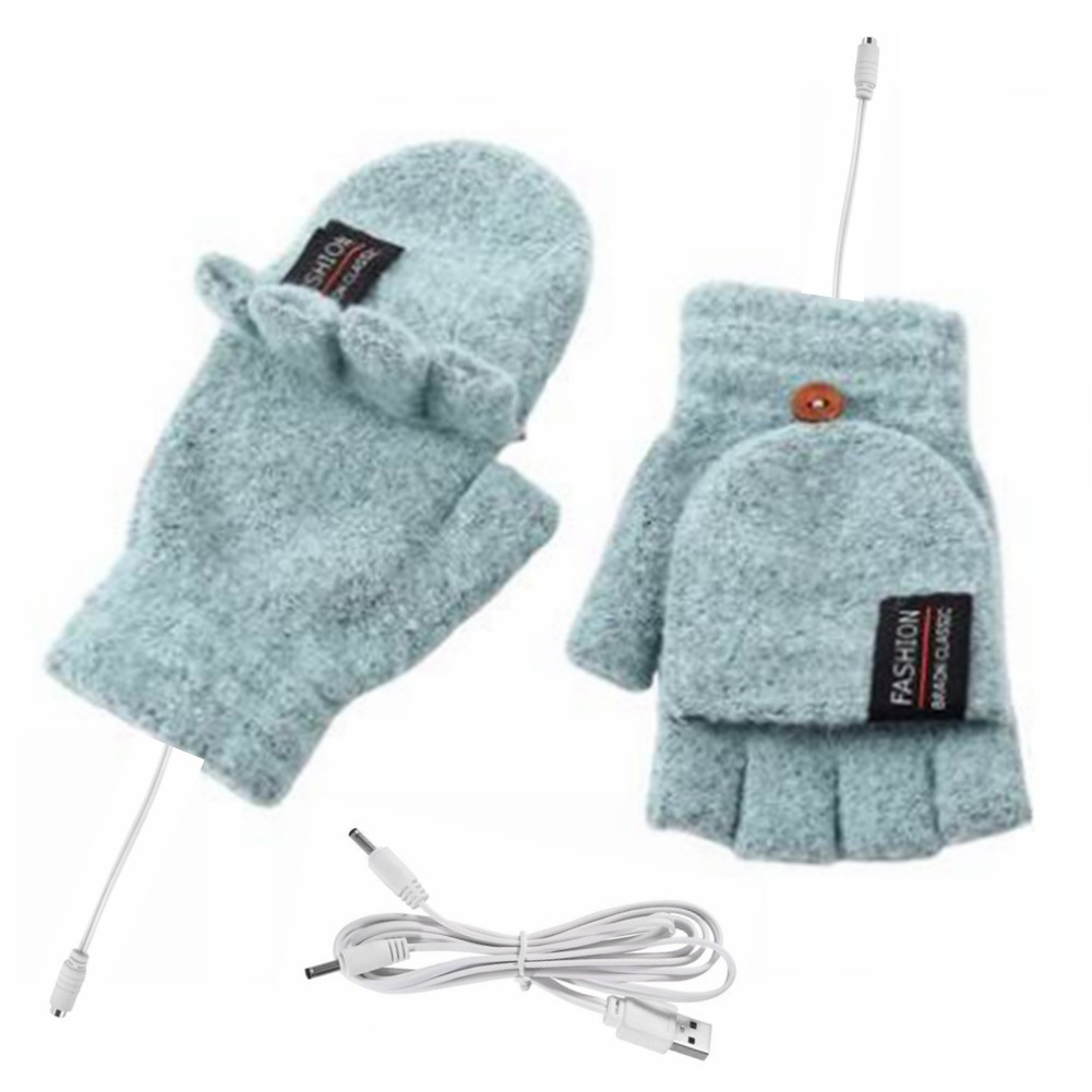 Elektriska Värmehanskar USB Uppladdningsbara - Återanvändbar Handvärmare för Vintern - Unisex: Armégrön