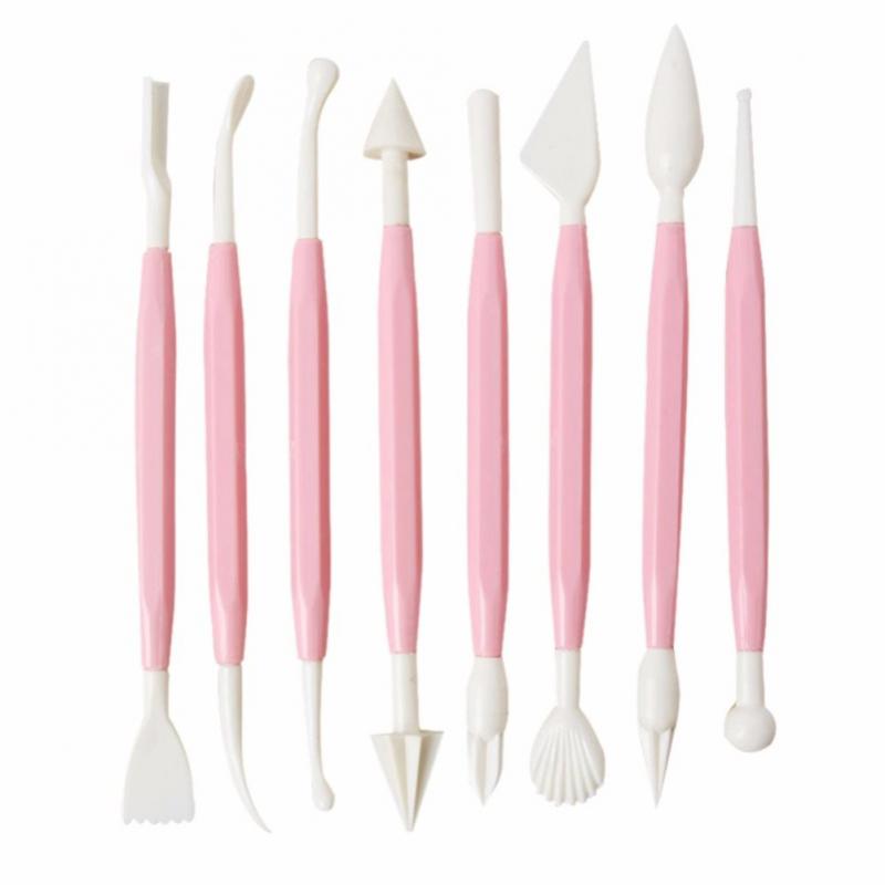 8 Stks/partij Fondant Cake Gebak Carving Cutter 16 Patronen Bloem Suiker Ambachtelijke Modelling Gereedschap Klei Fondant Cake Decorating Tool