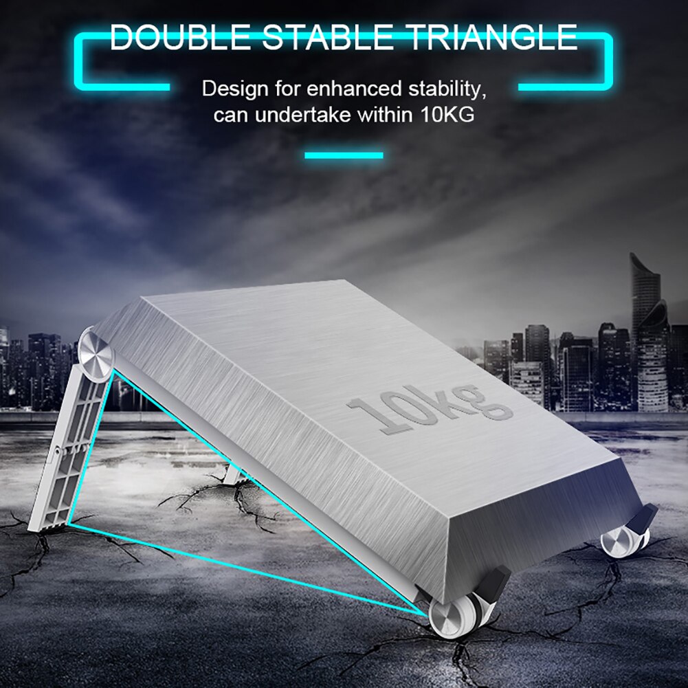 Portable Lightweight Laptop Cradle 3 Gears Adjustable Collapsible Notebook Support Lifting Cooling Bracket with Non-slip Pad