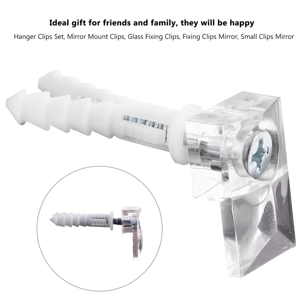 20 Sets of Mirror Fixing Clips Easily Installation Fastener Attaching Clamp