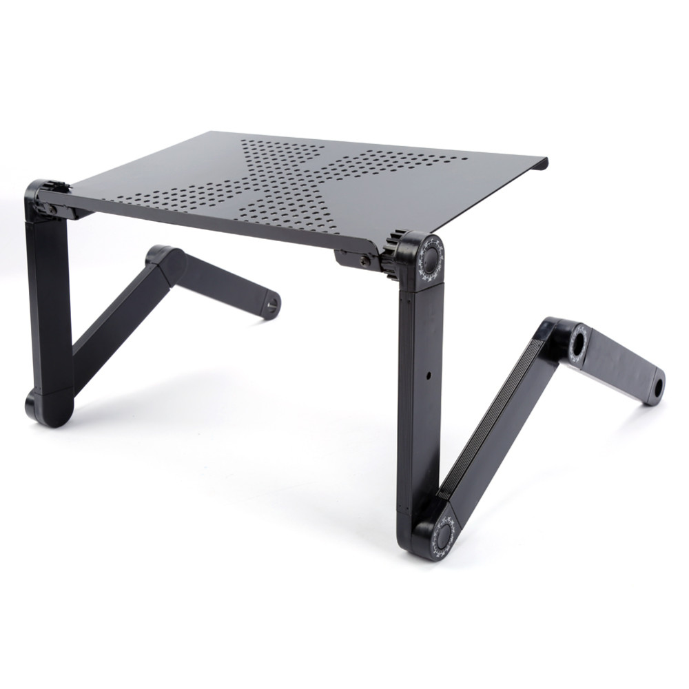 Draagbare Verstelbare Laptop Tafel Opvouwbare Laptop Bureau Computer Mesa Para Notebook Stand Tray Voor Slaapbank Zwart