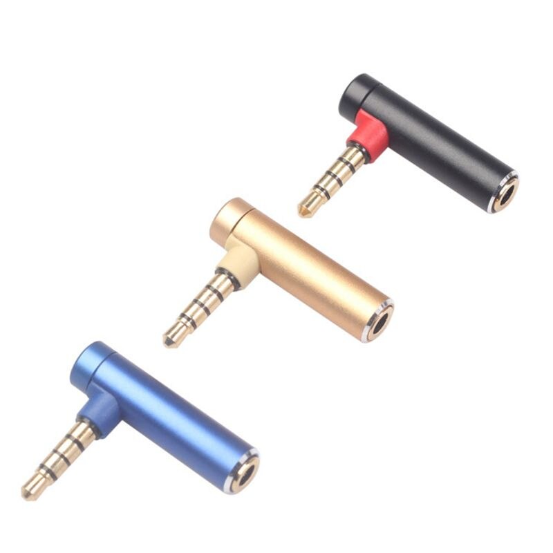 Adaptador macho a hembra de 3,5mm, convertidor de ángulo recto de 90 grados, conexión de codo en forma de L, Cable de auriculares